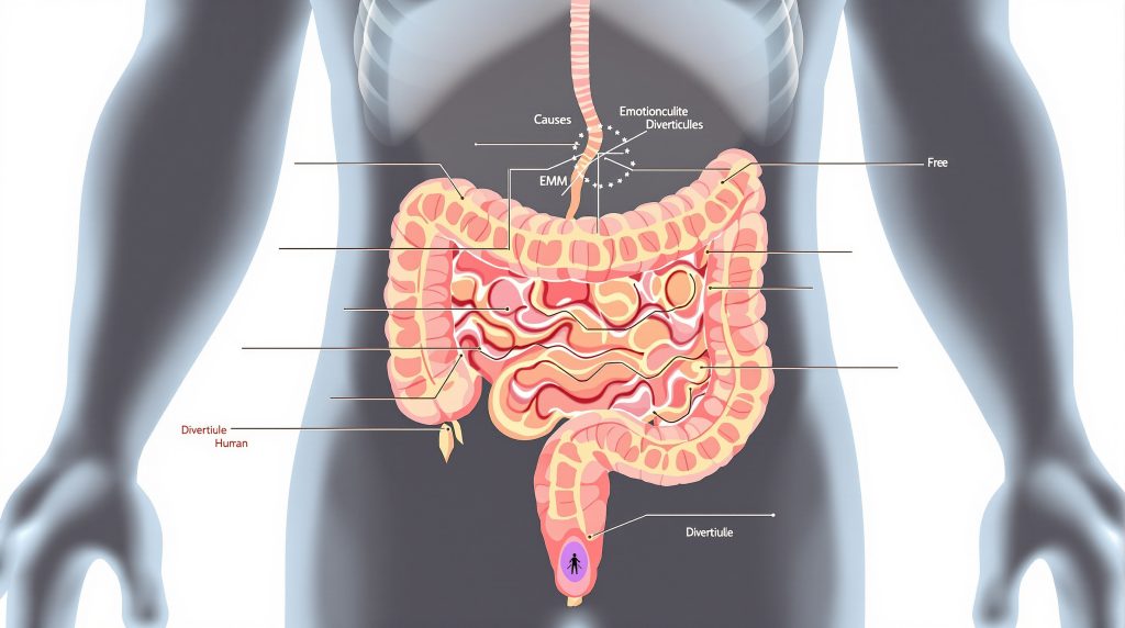 Illustration des causes émotionnelles liées aux diverticules