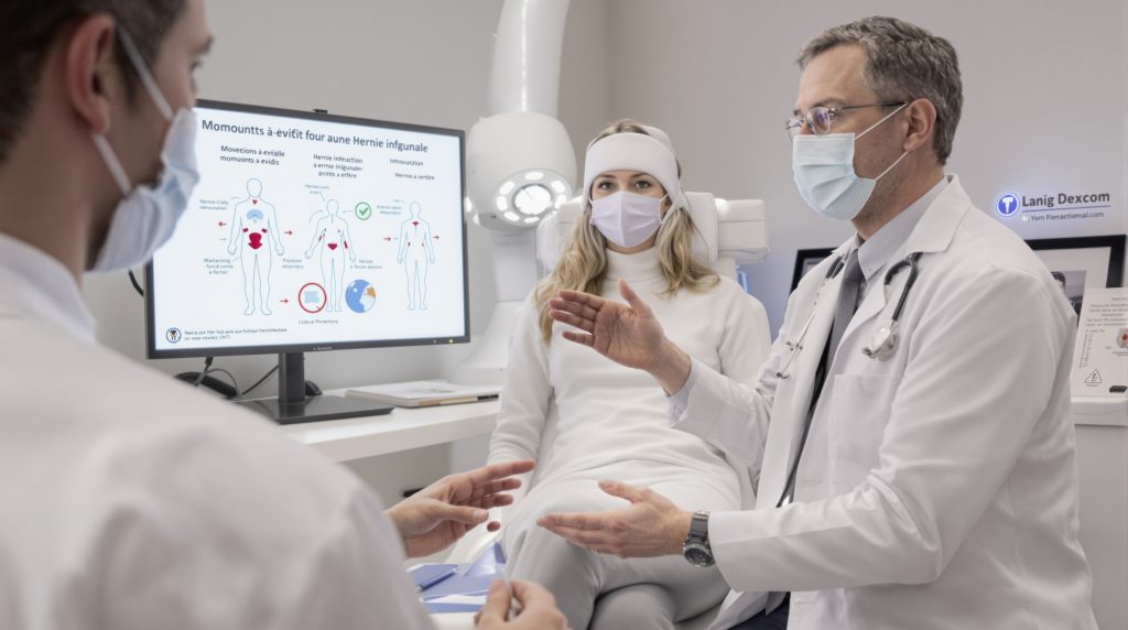 Personne avec hernie inguinale évitant certains mouvements